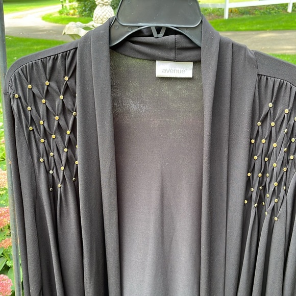 Avenue women’s 22/24 long black poly cardigan jacket - Picture 5 of 5